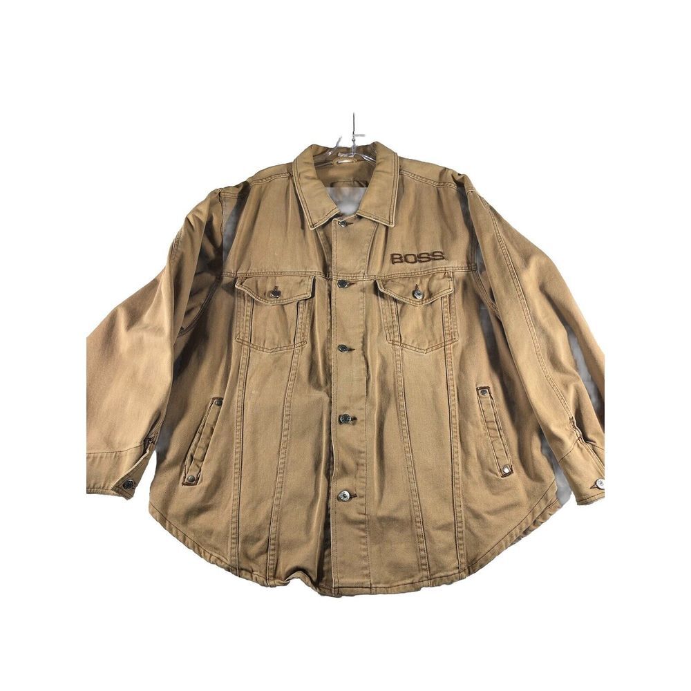 Vintage BOSS Denim Trucker Chore Jacket Coat Mens Sz XL Y2K Workwear Hiphop Rap